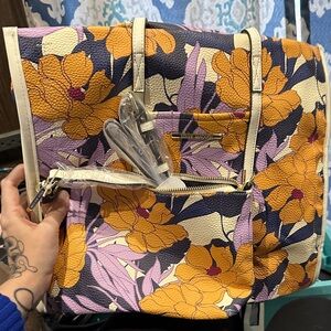 Steve Madden Yellow and Purple Floral Tote